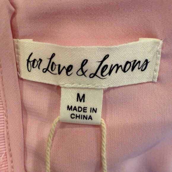 For Love and Lemons Mira Corset Cherry Blossom Corset Crop Top Pink Size M NWT - Picture 2 of 7